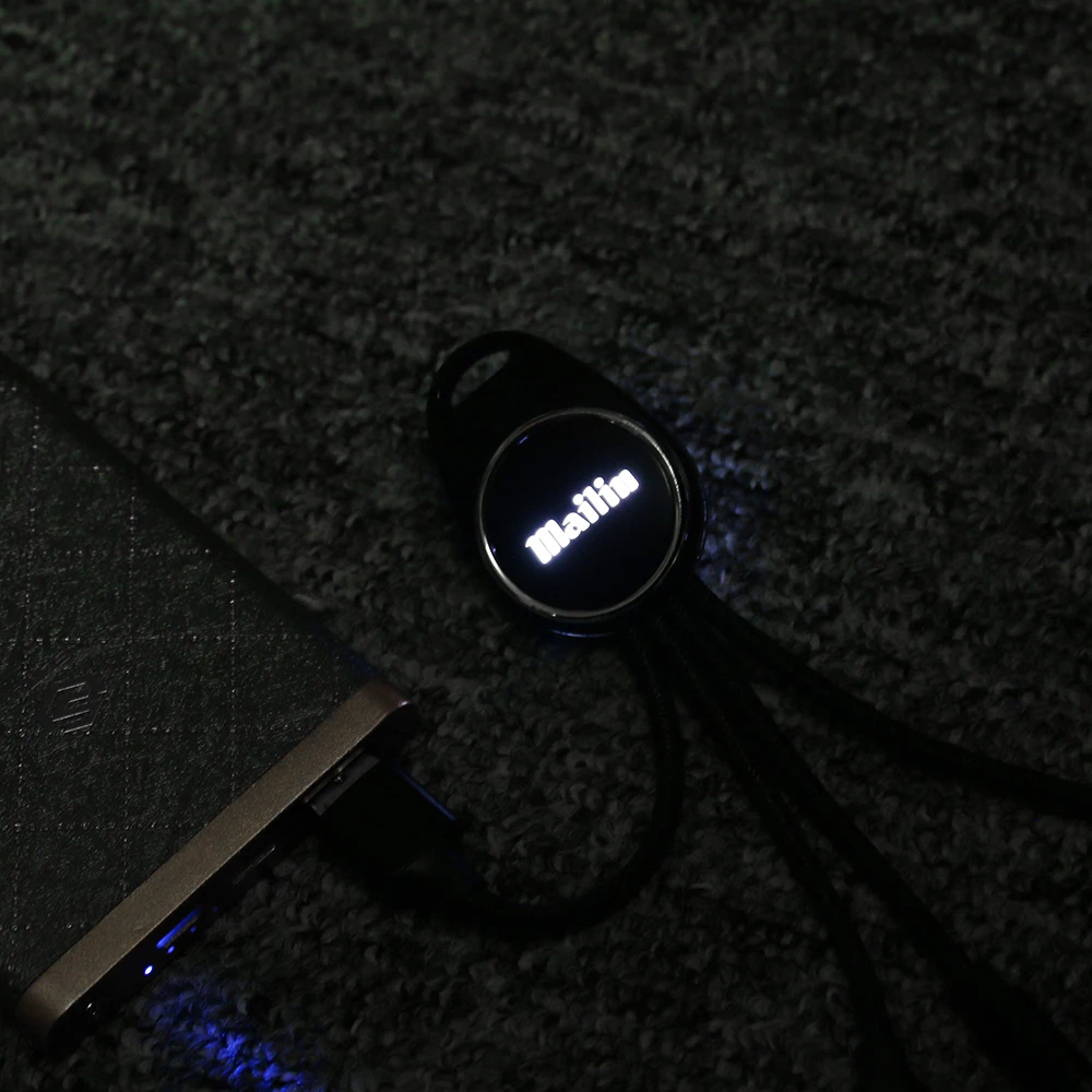 3 In 1 keychain USB Cable For iphone Lighting Cable for IOS for Android for type c quick charge