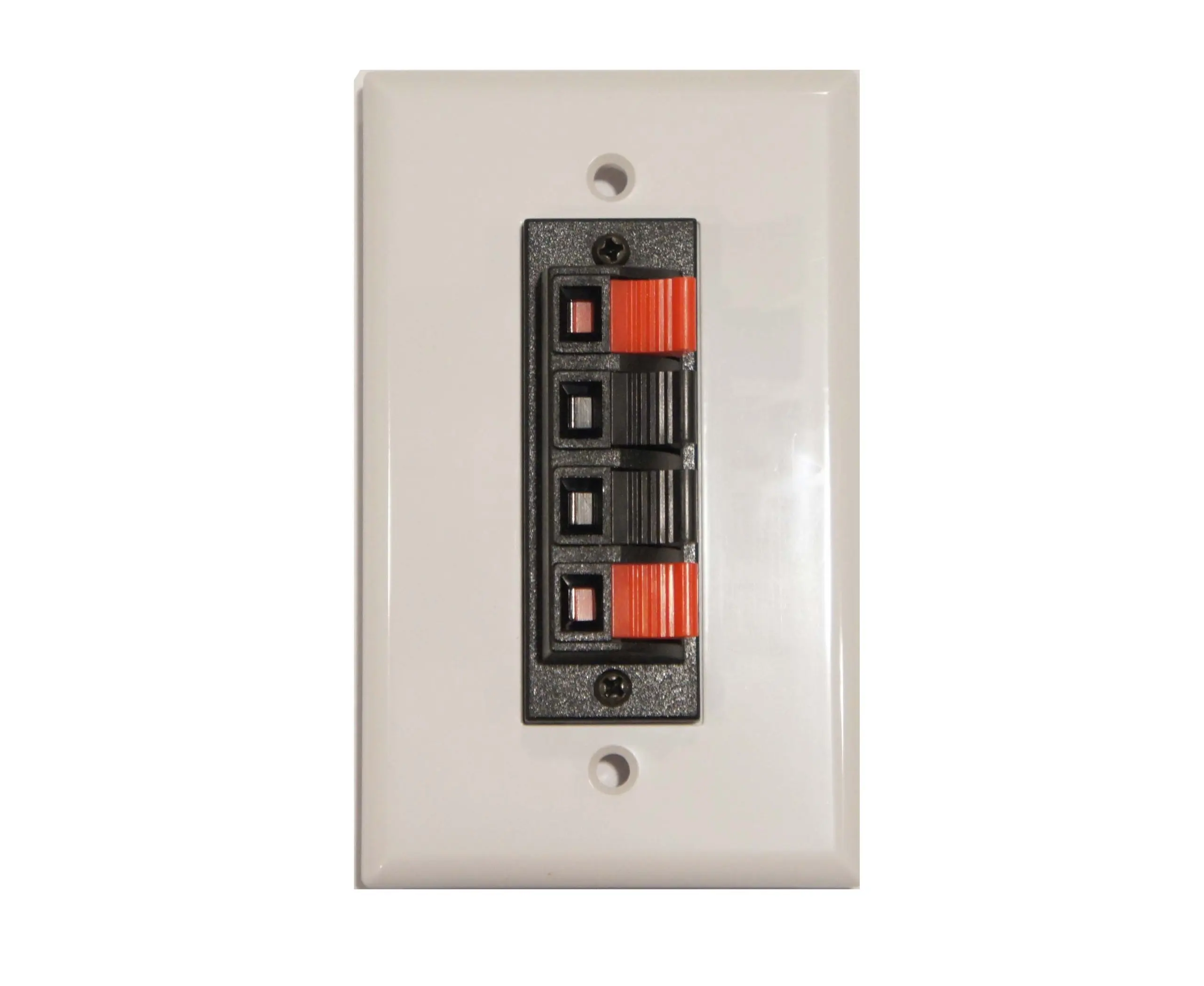 Speaker Terminal Wall Plate 4 Spring Clip for Stereo Home Theater Sound System
