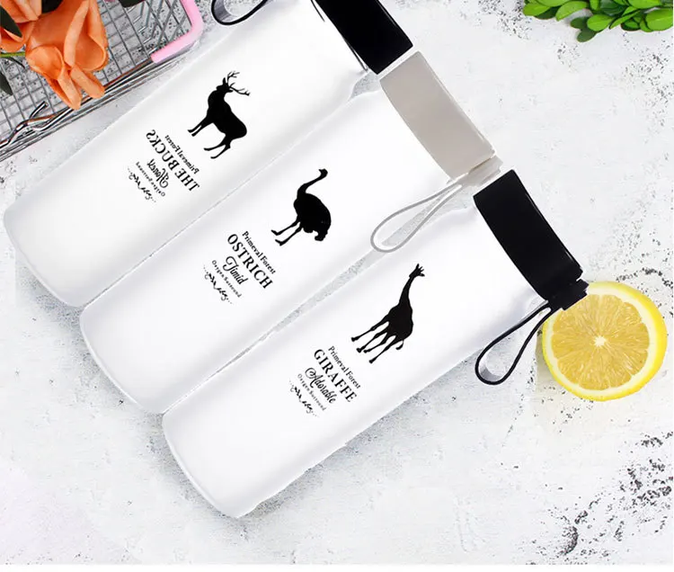 New Frosted 380ML Glass Drinking Bottle, Glass Water Bottle With Silicone Sleeve