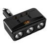 Dual USB car charger 3 way Car charger cigar Lighter socket