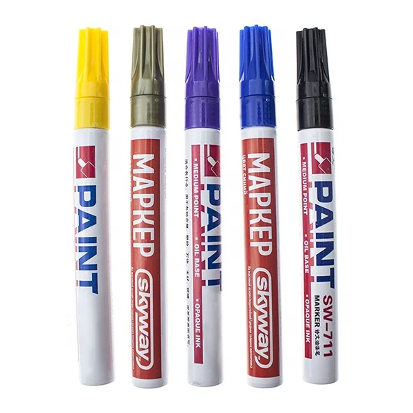 Custom Logo Many Colours Paint Pen Marker Car Tyre Tire Metal White