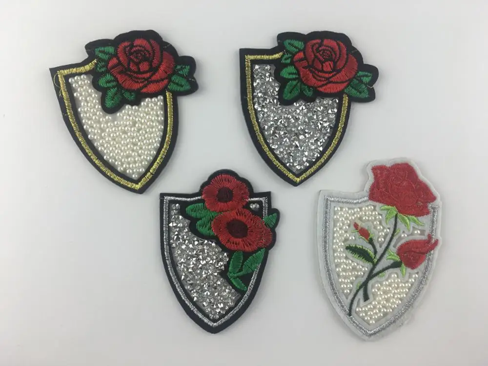 Iron On Embroidery Badges Patch Rhinestone Patches For Clothing