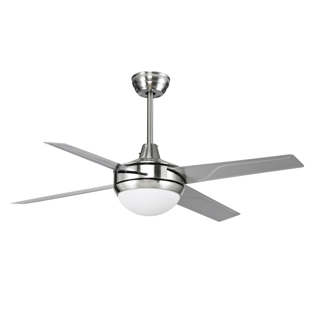 48 inch 4 blade LED light metal ceiling fan and remote control switch pure copper AC motor air cooling fan light