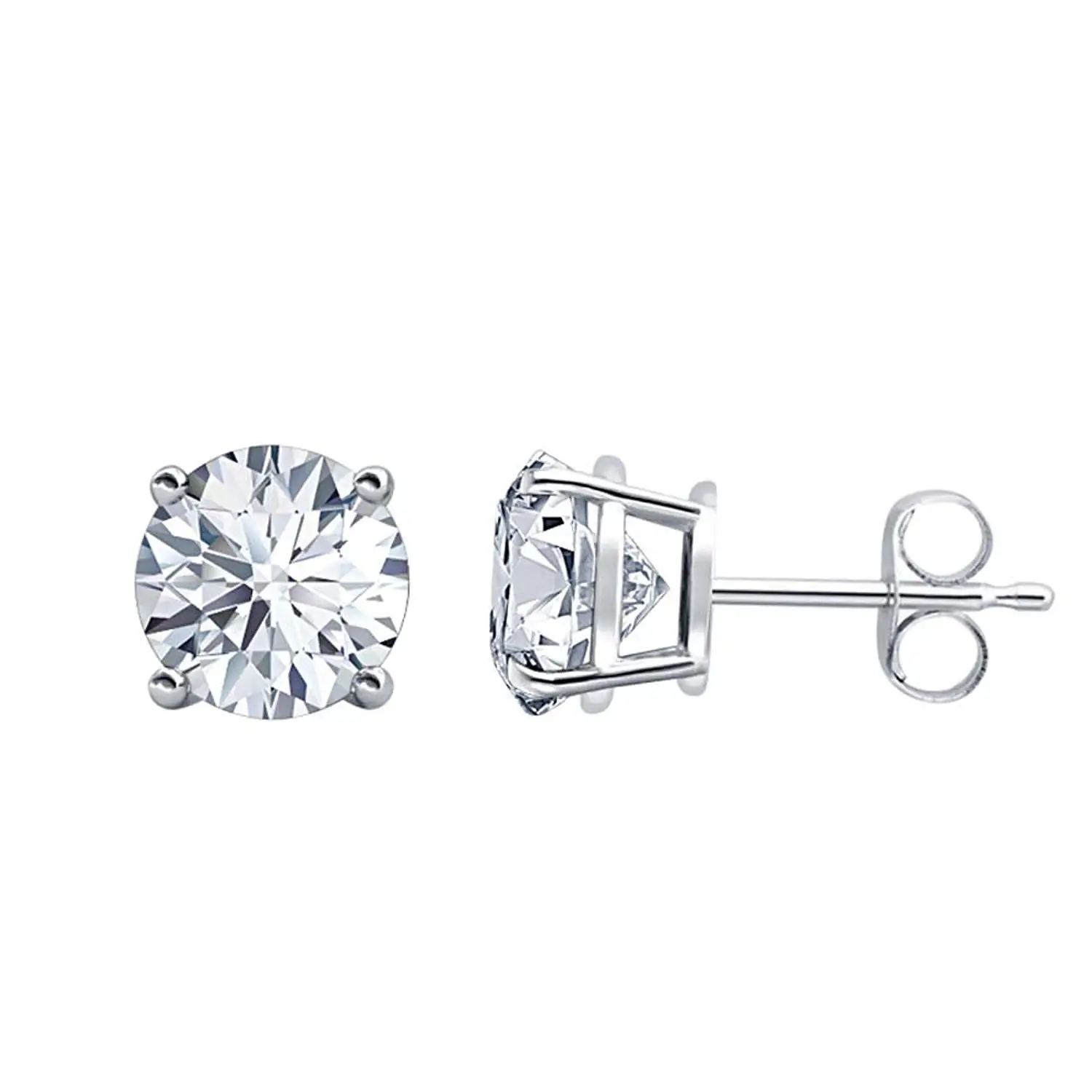 3MM TO 10MM SVC-JEWELS Princess Cut Yellow Sapphire Solitaire Stud Earrings 14K Black Gold Over .925 Sterling Silver For Womens /& Girls