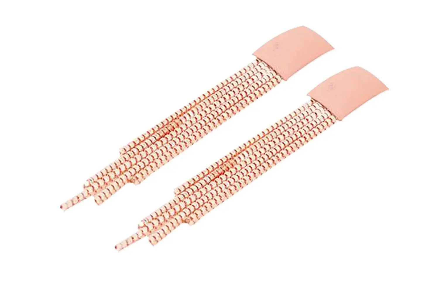 CNCbetter Women Fashion Jewelry rose gold plated Square Long Tassel Charms Black On Clip Earring Charms