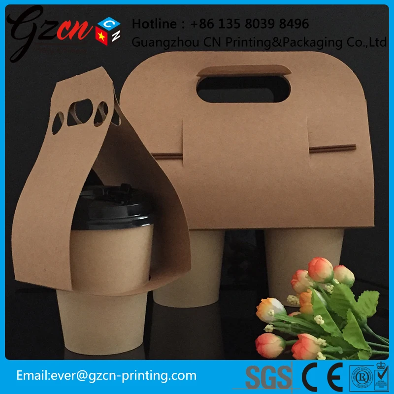 Custom Size 3 Cups 12oz Coffee To Go Take Away Coffee Corrugated Paper