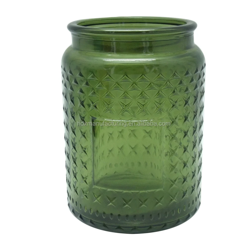 Glass Jar Storage 17oz Unique Candle Jars With Lids Round Glass Candle Holder 18oz Haodexin