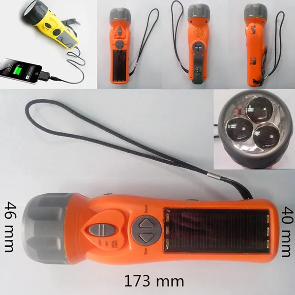 2018 Newest Design Led Solar Hand Crank Generator Flashlight With Radio Buy Hand Crank
