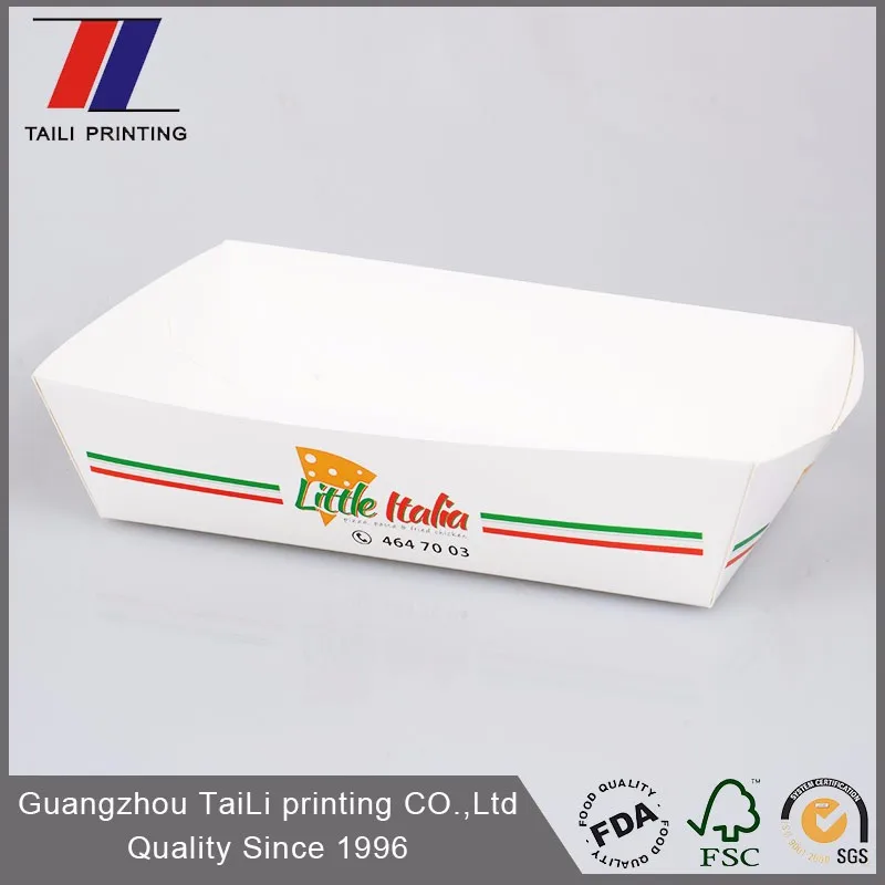 Custom Printed Disposable Paper Food Tray/fast Food Serving Paper Hot