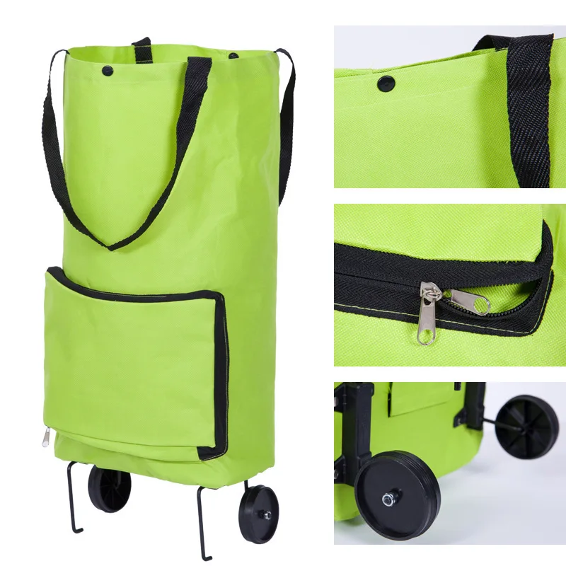 Reusable Trolley Cart Foldable Supermarket Shopping Bag With Wheels