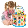 Multi-function wooden activity cube toys educational toys children shape match bead maze box