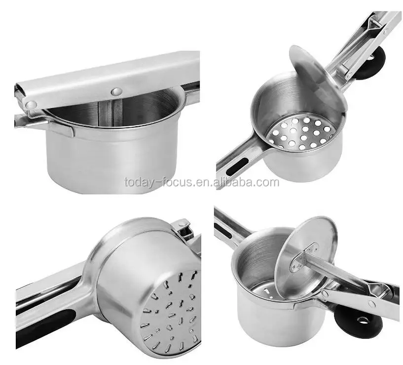 Kitchen Gadget 2024 Stainless Steel 304 Potato Ricer Set With 3 Ricing