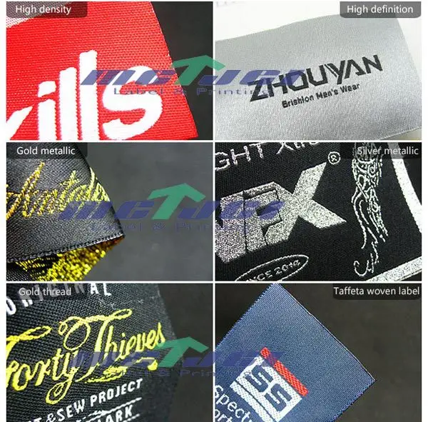 Luxury colorful design end fold size woven label for clothing