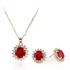 Amazing Value Set of Best Quality Round Gemstones Crystal Necklace and Earrings Professional Style