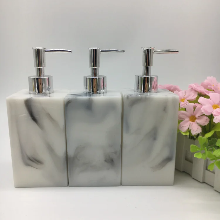 3 pieces Luxury Grey Polished Resin Bathroom Set Accessories for Hotel