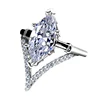 Factory Elegant White Gold Color Ring Diamond AA Zircon Rings For Women Party Jewelry B2425