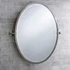 Norhs handicap oval stainless metal framed wall tilt adjustable vanity mirror design for bathroom decorative