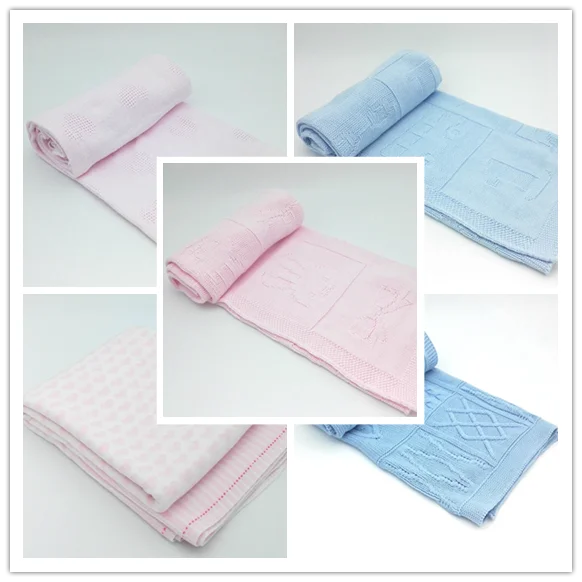 50ci97 Baby Girl Blanket 100cotton Cashmere Polka Dot Jacquard Knitted