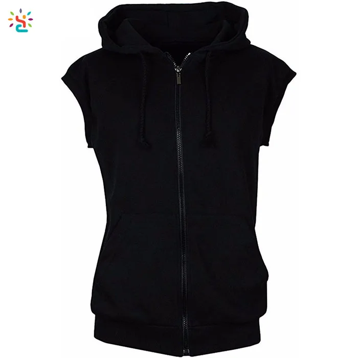 blank sleeveless hoodie