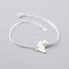 Wholesale thailand 925 sterling silver Ginkgo biloba leaf bracelet setting , new design tiny chain girl bracelet