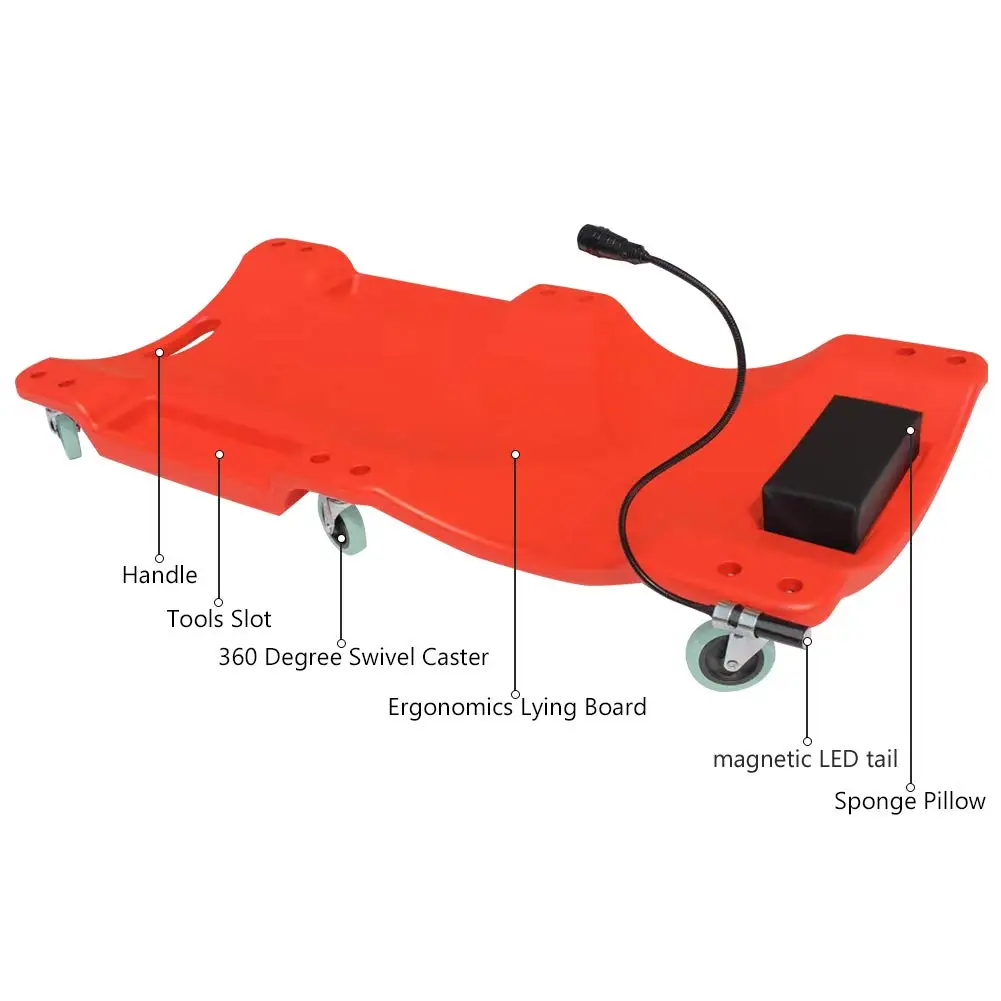 Mechanic Plastic 40" Car Creeper Board With Led Light,Car Crawler Board Ergonomic Body