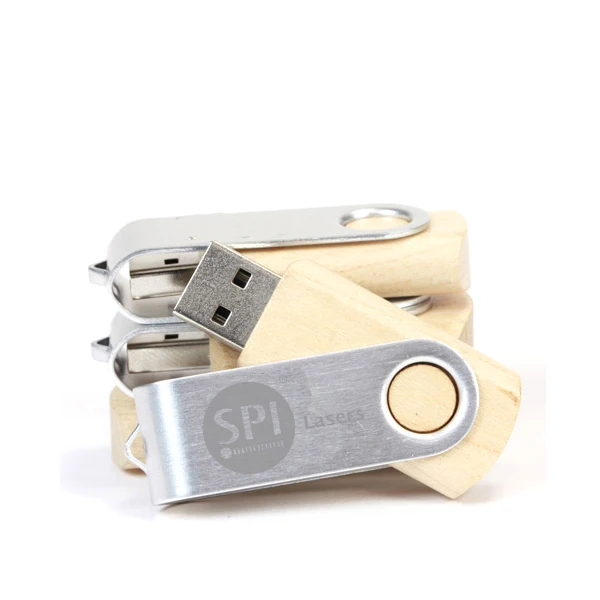 Swivel Wooden Metal USB Flash Drives Memory Pendrive 16GB 32GB with free oem logo - ANKUX.COM