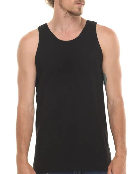 Mens Black Polyester Tank Tops 