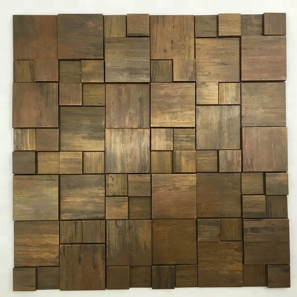 Decorative Antique Copper 8mm Square Metal Mosaic For Backsplash Decorative Antique Copper 8mm Square