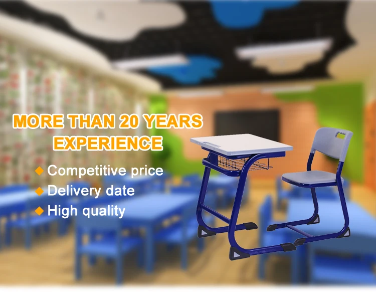 Modern School Furniture Best Price Plastic Student Single Desk And