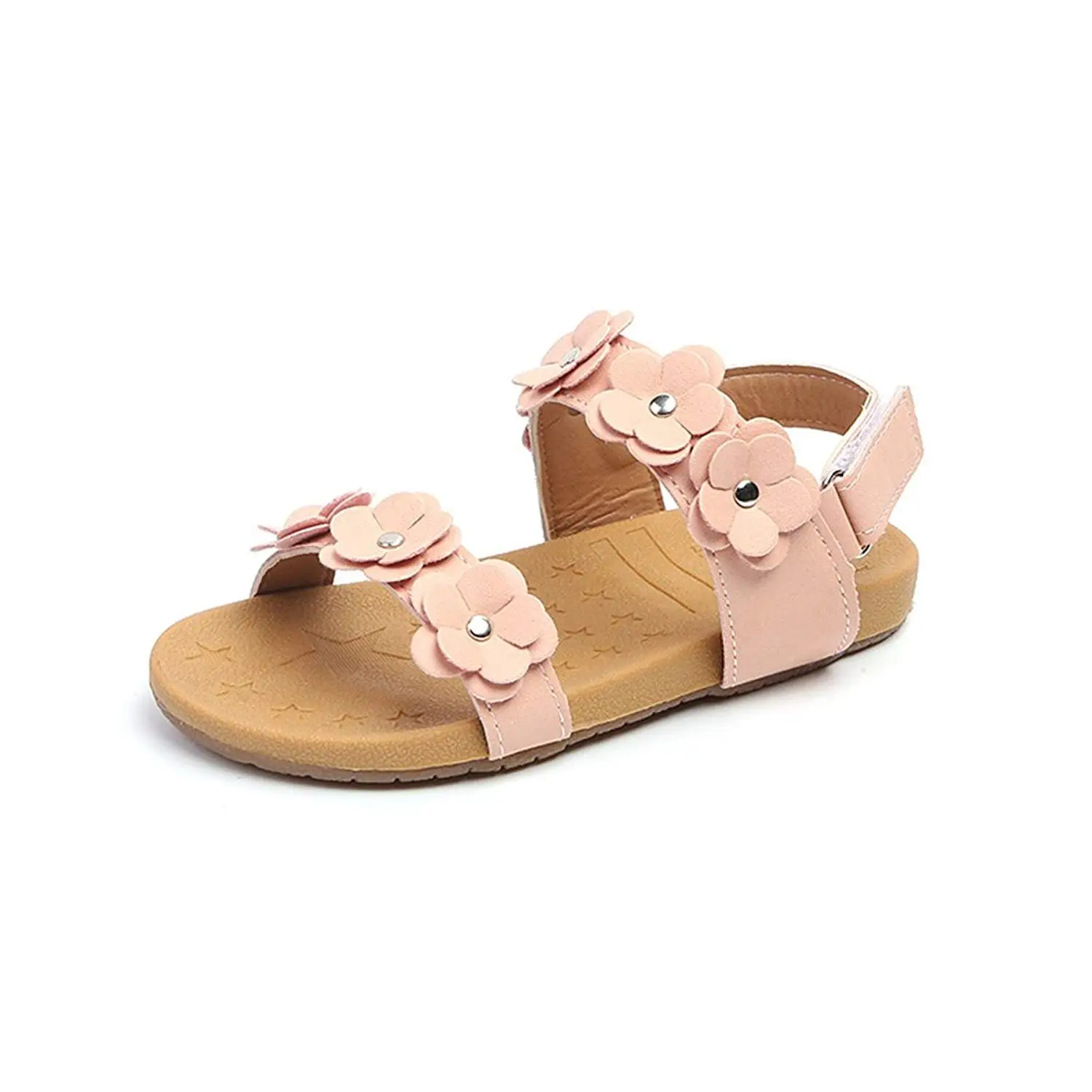 AGoGo Girls Open Toe Strap Sandals Summer Fashion Flat Sandals Outdoor Sport Sandals Princess Flats Sandals
