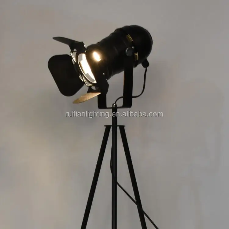 Vintage Studio Photography Spotlight Nautical Tripod Floor Lamp