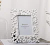 New Resin White/Gold Coral Shell Fishstar Nautical Decor Picture Photo Frame