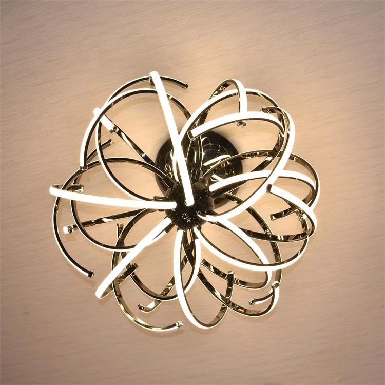 L4u ETL cETL Stylish Gorgeous Curved Design Decorative Lamp Modern Postmodern Interior LED Ceiling Light for Bedroom Living Room