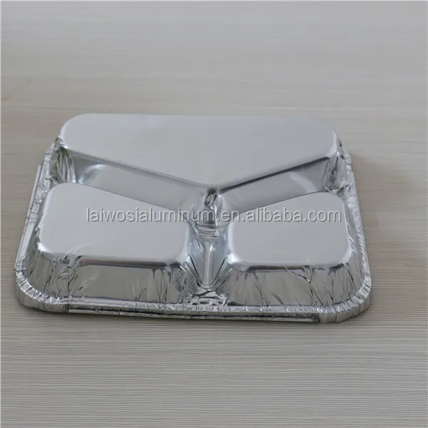 Divided Aluminum Foil Container,Rectangular Divided Plate,Aluminium