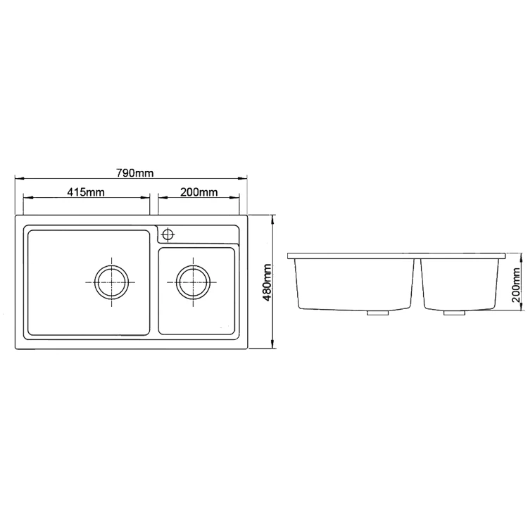 Luxury Granite Double Bowl Kitchen Sink