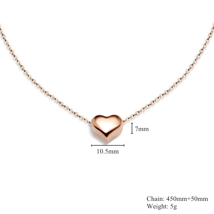 Women Girl Stainless Steel Jewelry 10 To 15 Grams 18k 14k Girlfriend Heart Pendant Rose Gold Small Heart Necklace Buy New Necklace Small Heart Girlfriend Heart Pendant Necklace Gold Plated Heart Necklace Product