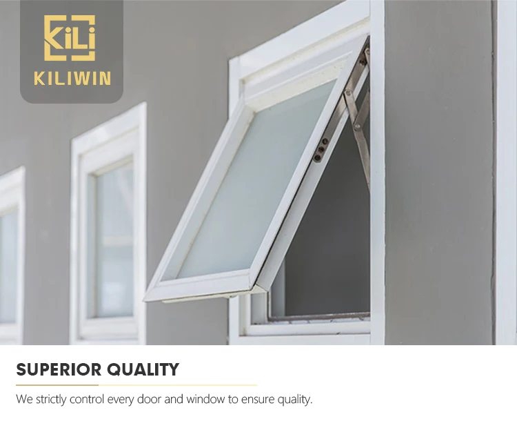 Oem european style aluminium hinged vertical open single hung double glazed small windows awning for bathroom