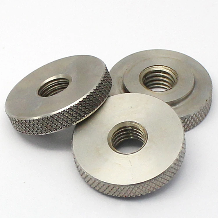 High Quality Gb807 Thread Thin Type Flat Knurled Thumb Nuts Silver Tone