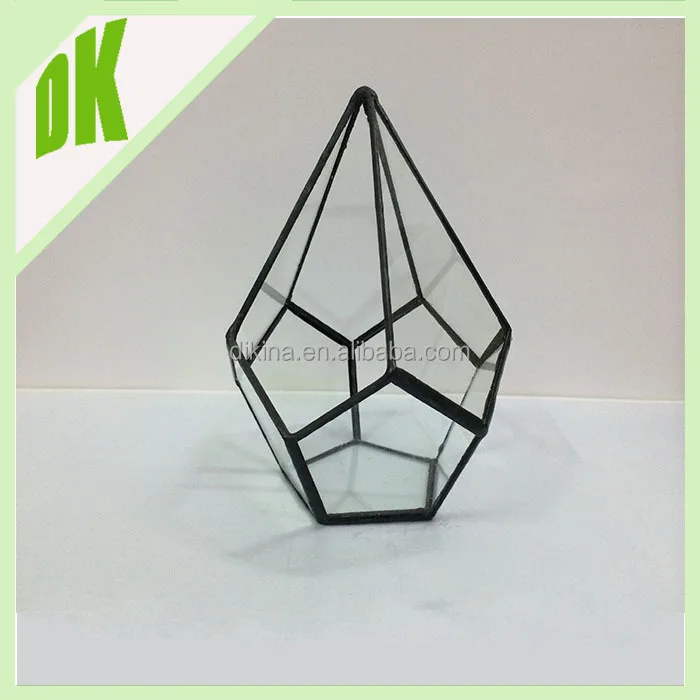 Dikina Flat Base Diy Large Shape Opening Terrarium Floor Vases