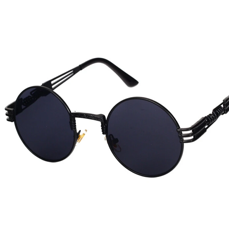 Coucou vintage rétro gothique steampunk miroir lunettes de soleil or et noir lunettes de soleil vintage ronde cercle hommes UV lunettes de soleil Coucou vintage rétro gothique steampunk miroir lunettes de soleil or et noir lunettes de soleil vintage ronde cercle hommes UV lunettes de soleil
