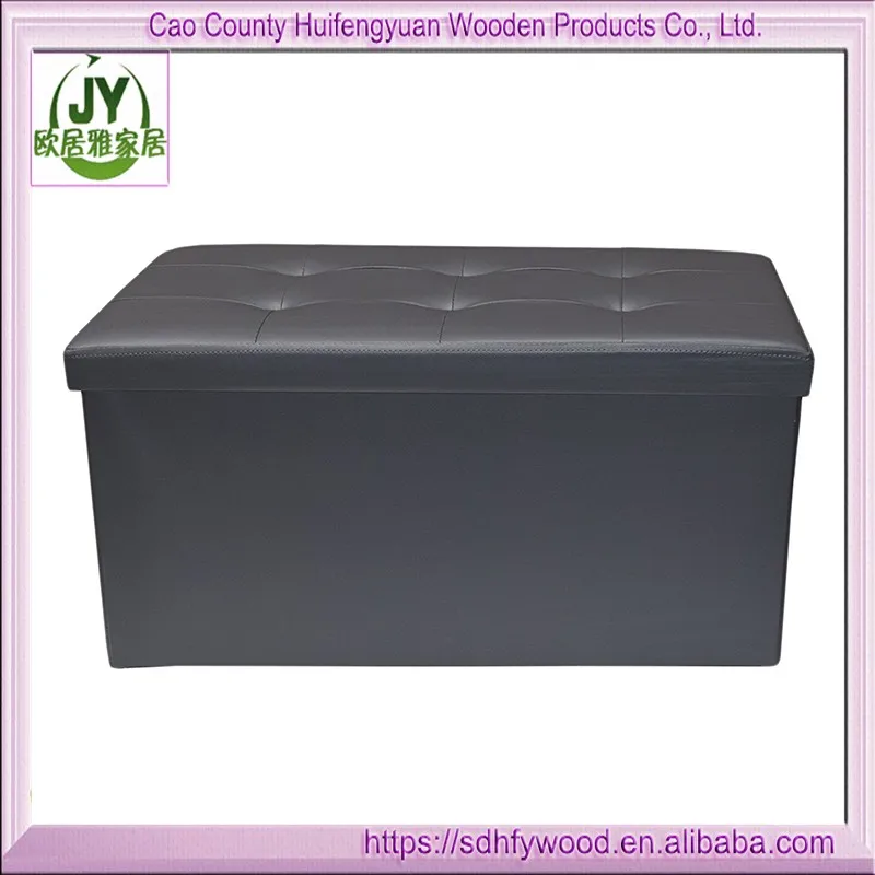 Modern Folding Rect Ottoman Bench Storage Stool Box Footrest Furniture