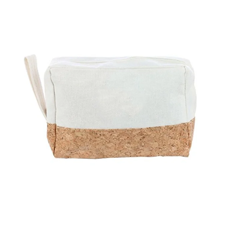 Trend Ecofriendly Canvas Cork Pouch Bags Glitter Cork Cosmetic Bags