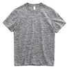 Custom light weight heather grey American vintage basic cotton sleeved T-shirt