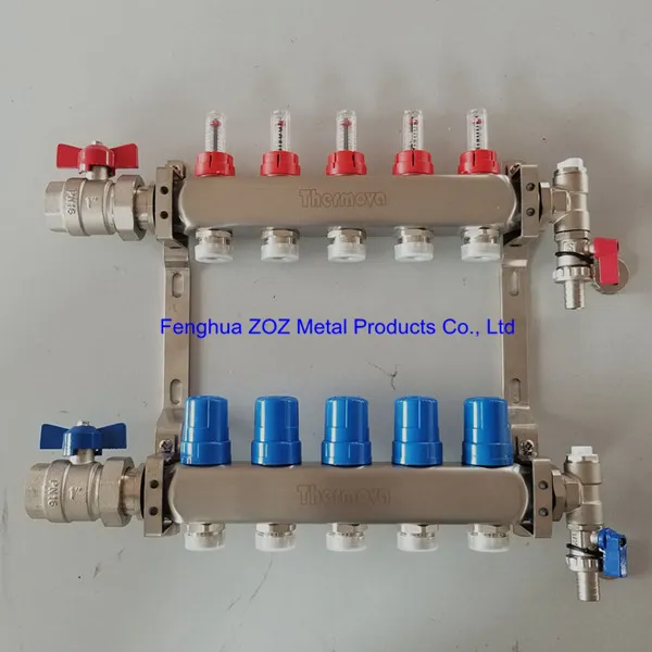 Stainless Steel Manifolds Kit C W Adjustable Flow Meter For Floor