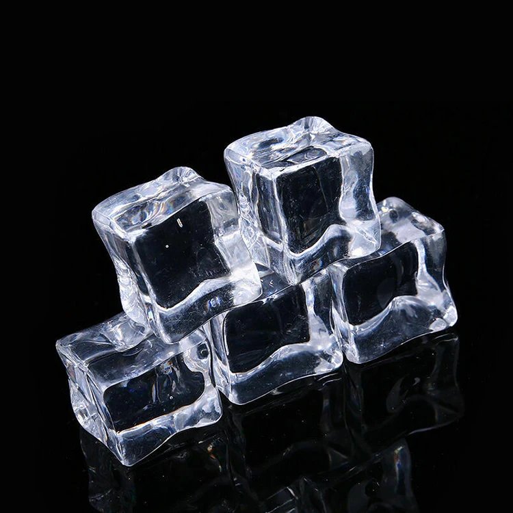Wholesale Fakes Artificial Acrylic Ice Cubes Crystal Clear Cool 2.5cm