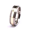 Accept Custom Order Step Edges Titanium Band With 14k Gold Filled Center Wedding Ring