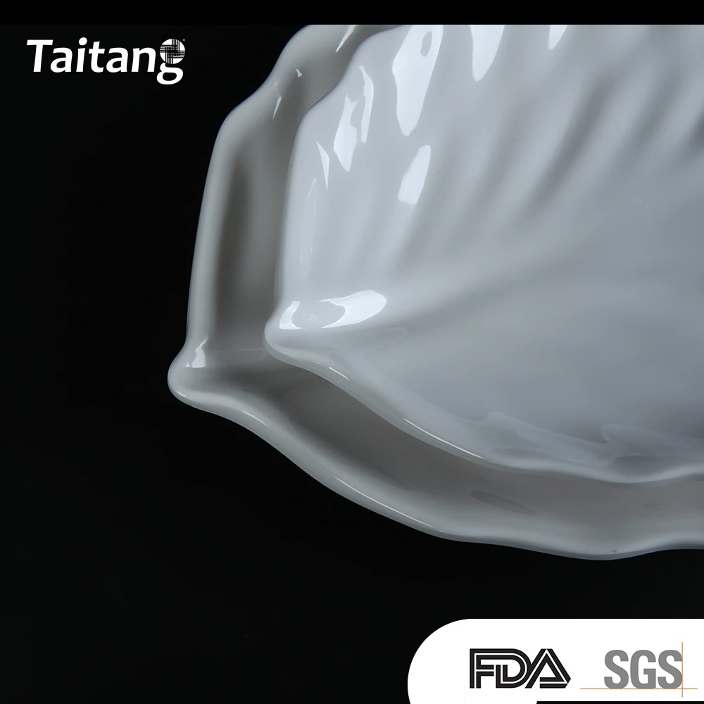 White Leaf Shaped Melamine Dinner Plate Buy Melamine Dinner Set