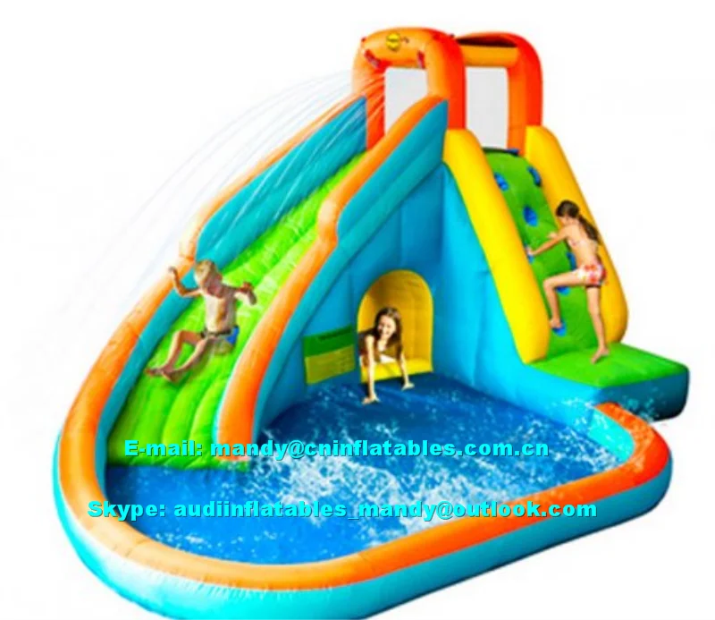 swimming pool with inflatables