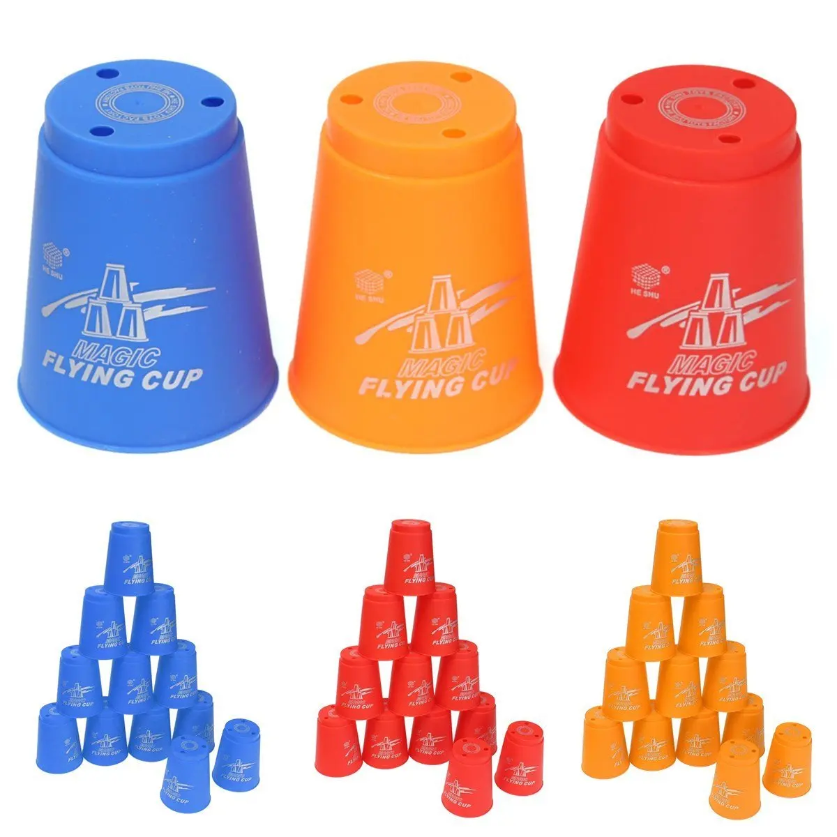 stack cups with balloons