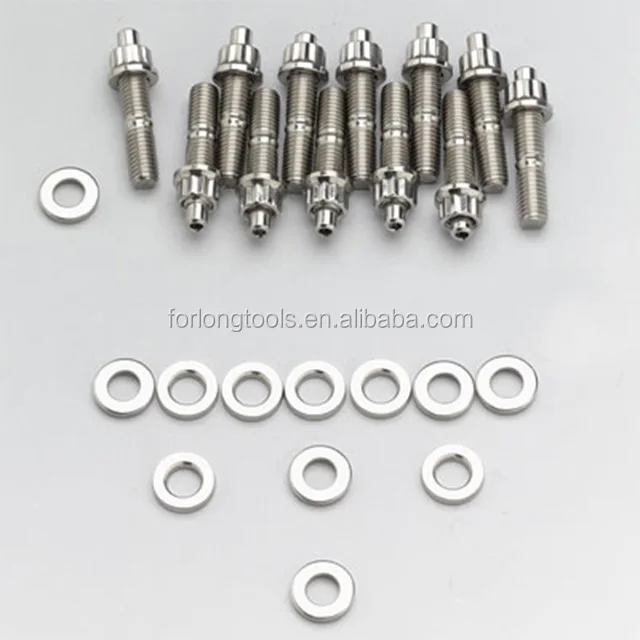 Titanium Exhaust Manifold Stud Kit M8x1.25 Stud 12 Point Nut,Washer